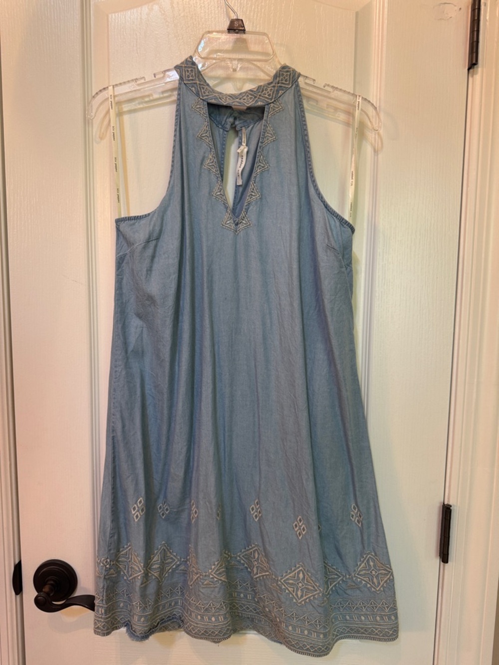 Light Blue Embroidered Sleeveless Sundress